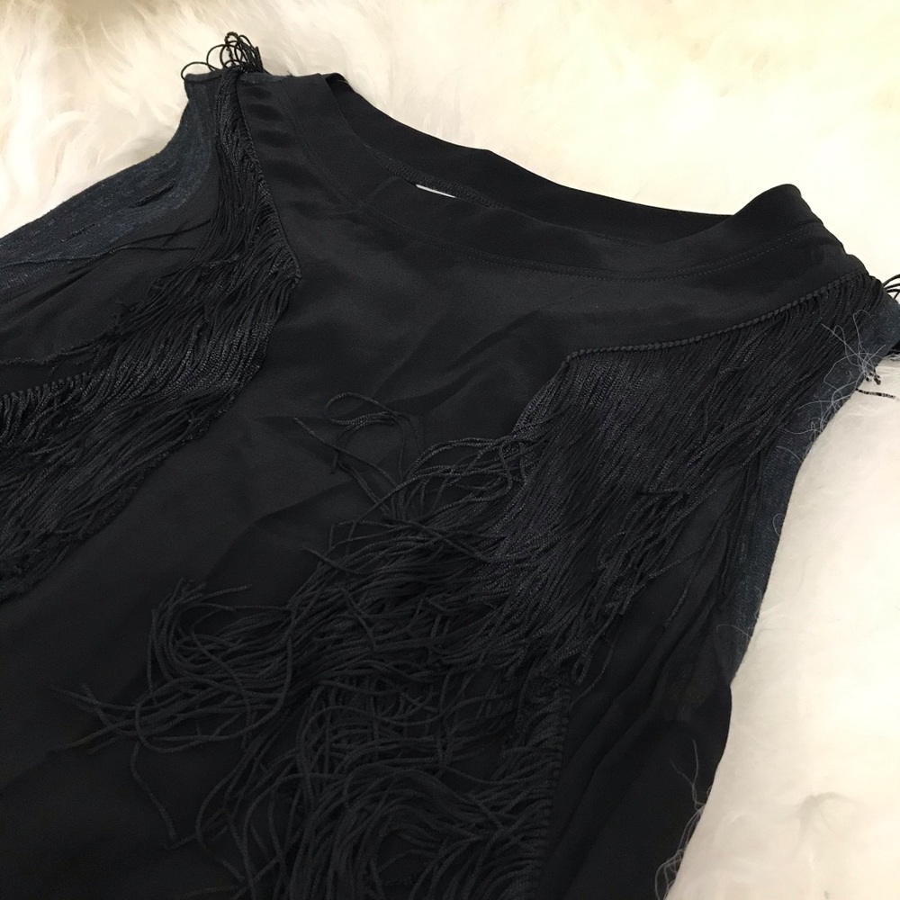 REBECCA TAYLOR Fringe-Accented Silk Dress - Picture 3 of 7